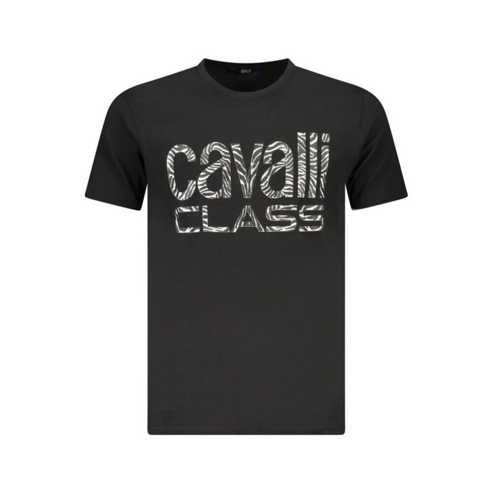 Cavalli Class Black Cotton Men Men's T-Shirt